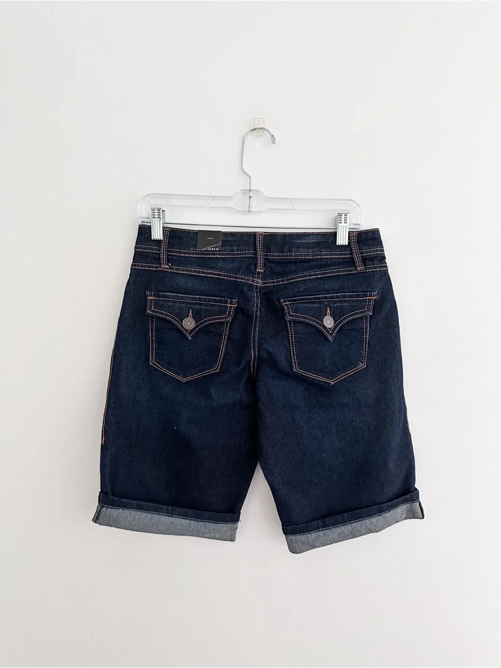 NWT A.N.A. Dark Wash Denim Bermuda Shorts Cuffed Long Jean Shorts Size 4